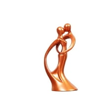 Bronze Abstract Kiss Sculpture - Modern Sandstone & Resin Home Decor (4.1"x3.1"x7") Romantic Art Figurine, Minimalist Couple Gift, Contemporary Tabletop Decoration