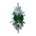 thumbnail image 1 of Guirnalda navideña con forma de lágrima para puerta de entrada, guirnalda artificial de invierno con piñas, bayas, bolas burdeos y cintas para la decoración navideña de Acción de Gracias., 1 of 8