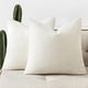 thumbnail image 1 of HAYAN Pack of 2 24x24 Inch Decorative Boucle Throw Pillow Covers Textured Square Pillowcaes Accent Euro Solid Cozy Soft Cushion Covers Christmas Home Decor for Bed Sofa Couch Living Room,White, 1 of 1