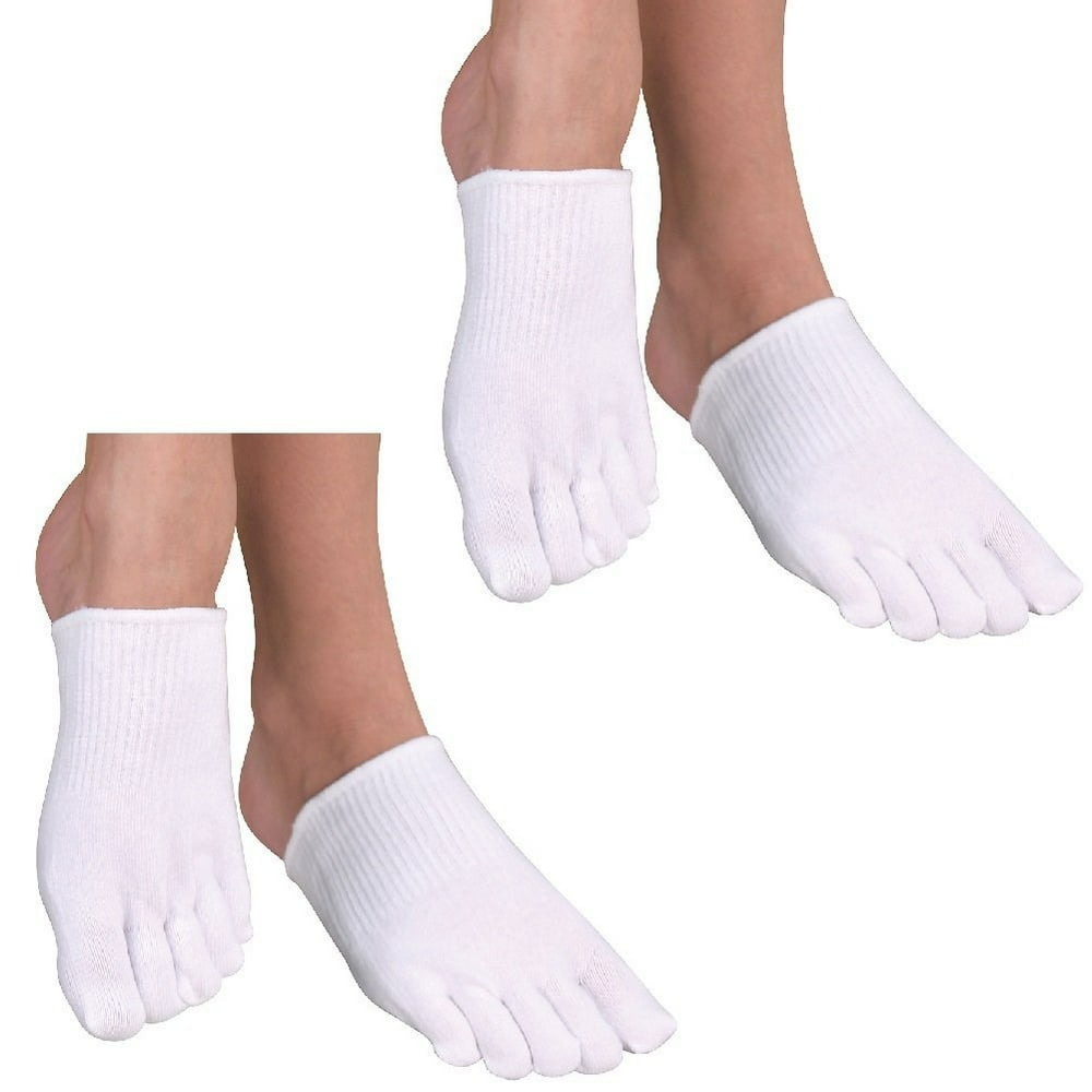 (2 Pairs) Gel Liner Metatarsal Toe HalfSocks Protect Toes and Balls of