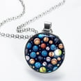 thumbnail image 2 of Baseball Elegant Glass Circular Pendant Necklace - Stylish Necklaces for Women, 2 of 5