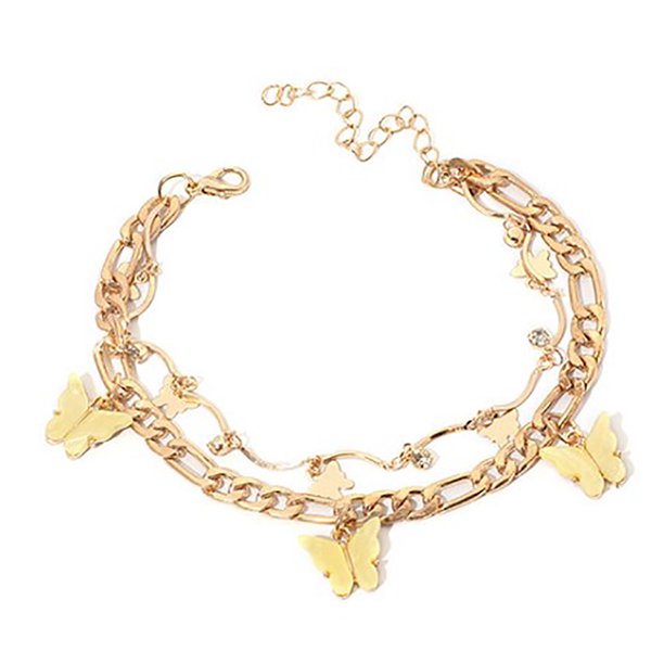 Download Coxeer Layered Butterfly Anklet Fashion Creative Ankle Bracelet Foot Chain For Women Walmart Com Walmart Com