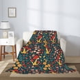thumbnail image 2 of Rateoe Mushrooms And Flowers Pattern Flannel Throw Blanket, Ultra-soft Blanket for Bed, Couch, Car, Hypoallergenic Anti-pilling blanket-80"x60"(Vertical), 2 of 6
