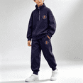 thumbnail image 2 of NEBWOAK Boys Sweatsuit Set 2 Piece Half Zip Jogger Pants, Navy Athleisure Tracksuit,Size 12-13 T, 2 of 8