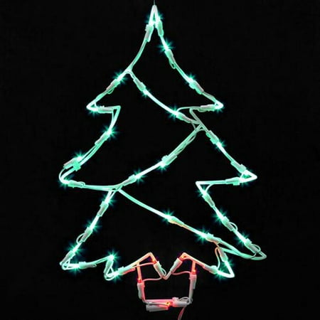 18 Lighted Led Christmas Tree Window Silhouette Decoration