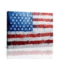 thumbnail image 2 of Textured American Flag Canvas Wall Art (Rustic Patriotic) Ready to Hang for Living Room, 2 of 8