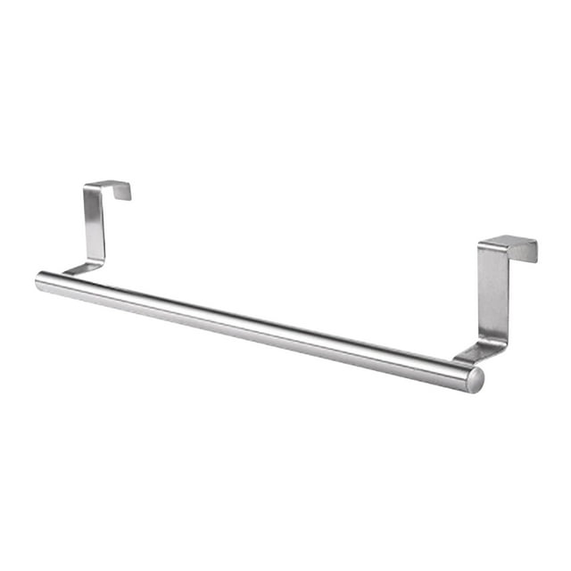 XZNGL Fall Kitchen Towels Bathroom Door Hooks Small Bathroom Cabinet Stainless Steel Single Pole Double-Layer Towel Rack Kitchen and Bathroom Non Perforated Towel Rack Cabinet Door Back Hanging Rack