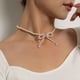 thumbnail image 3 of Collar con borlas de perlas y lazo de diamantes, estilo europeo y americano, cadena de clavícula con forma de hada, 3 of 6