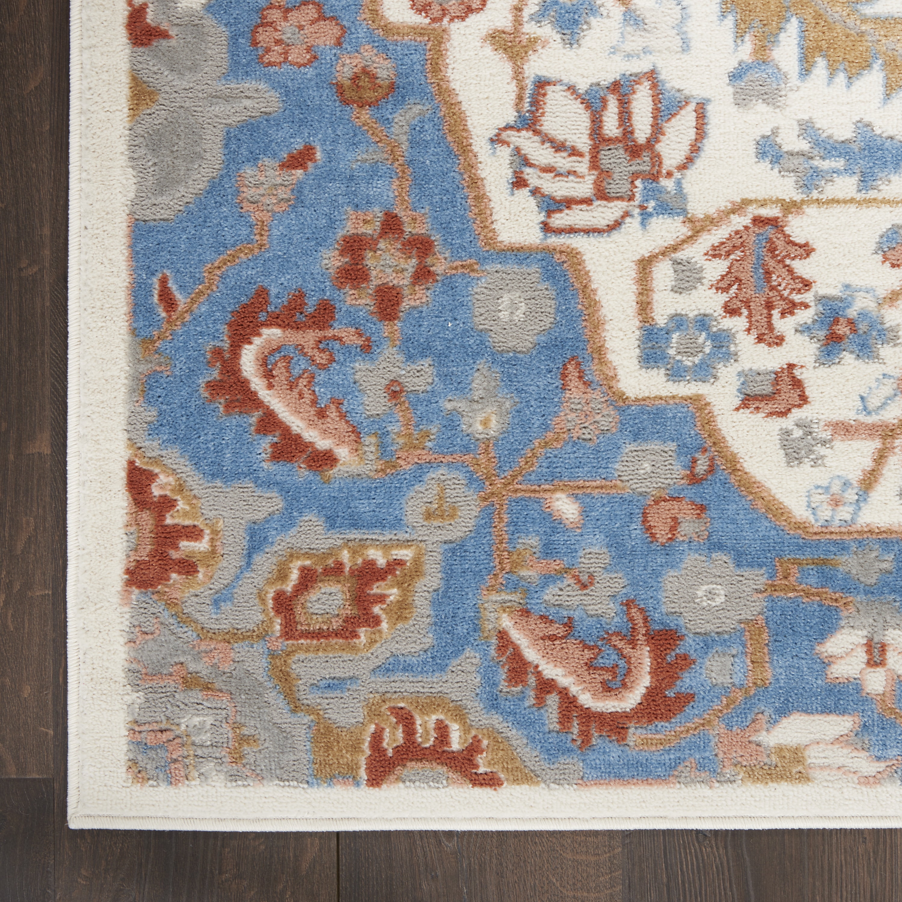 Nourison Elation Persian Ivory Blue 9' x 12' Area Rug, (9x12)