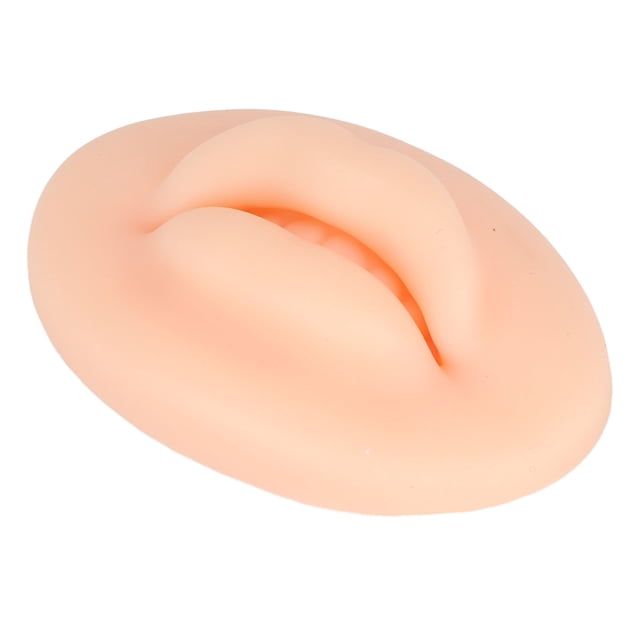 Fake Lips, Semi Permanent 3D Silicone Lips Real Skin Touch Feeling For Practice For Embroidery Novice Light Skin