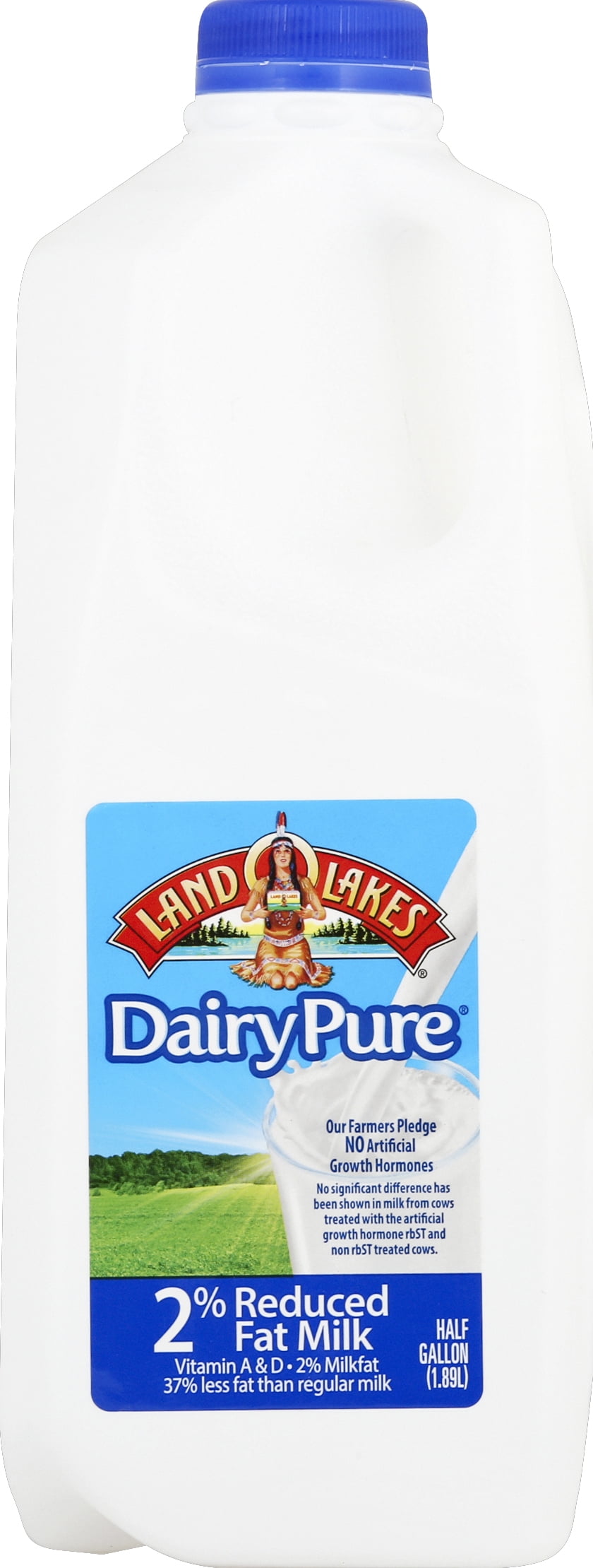 Land O'Lakes Dairy Pure 2 Reduced Fat Milk, Half Gallon