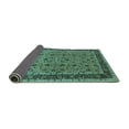 thumbnail image 2 of Ahgly Company Indoor Square Oriental Turquoise Blue Traditional Area Rugs, 5' Square, 2 of 4