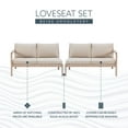 thumbnail image 6 of Linon Kori Outdoor Wood Set of 2 Loveseats Beige Cushions in Natural Stain, 6 of 18