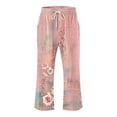 thumbnail image 4 of LEBONYARD Women Wide Leg Pants Loose High Waist Trousers,Women Casual Pants Straight Leg Drawstring Elastic Waist Loose Comfy Trousers with Pockets Pink M, 4 of 4