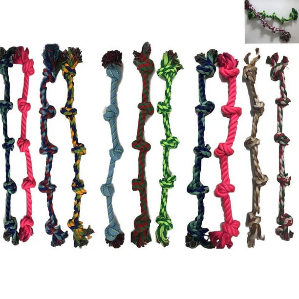 Juguete de cuerda para perros, juguete para perros extra grande, juguete de cuerda de nudo de algodón resistente para masticar, juego de guerra de tira y afloja, color al azar (1 pieza) Adepaton WHFLD25
