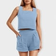 thumbnail image 1 of MKLEKYY Pantalones Cortos Deportivos Para Mujer Conjuntos De 2 Piezas Para Mujer Conjuntos A Juego Pantalones Cortos De Dos Piezas Tops Cortos Conjunto De Ropa De Moda, 1 of 4