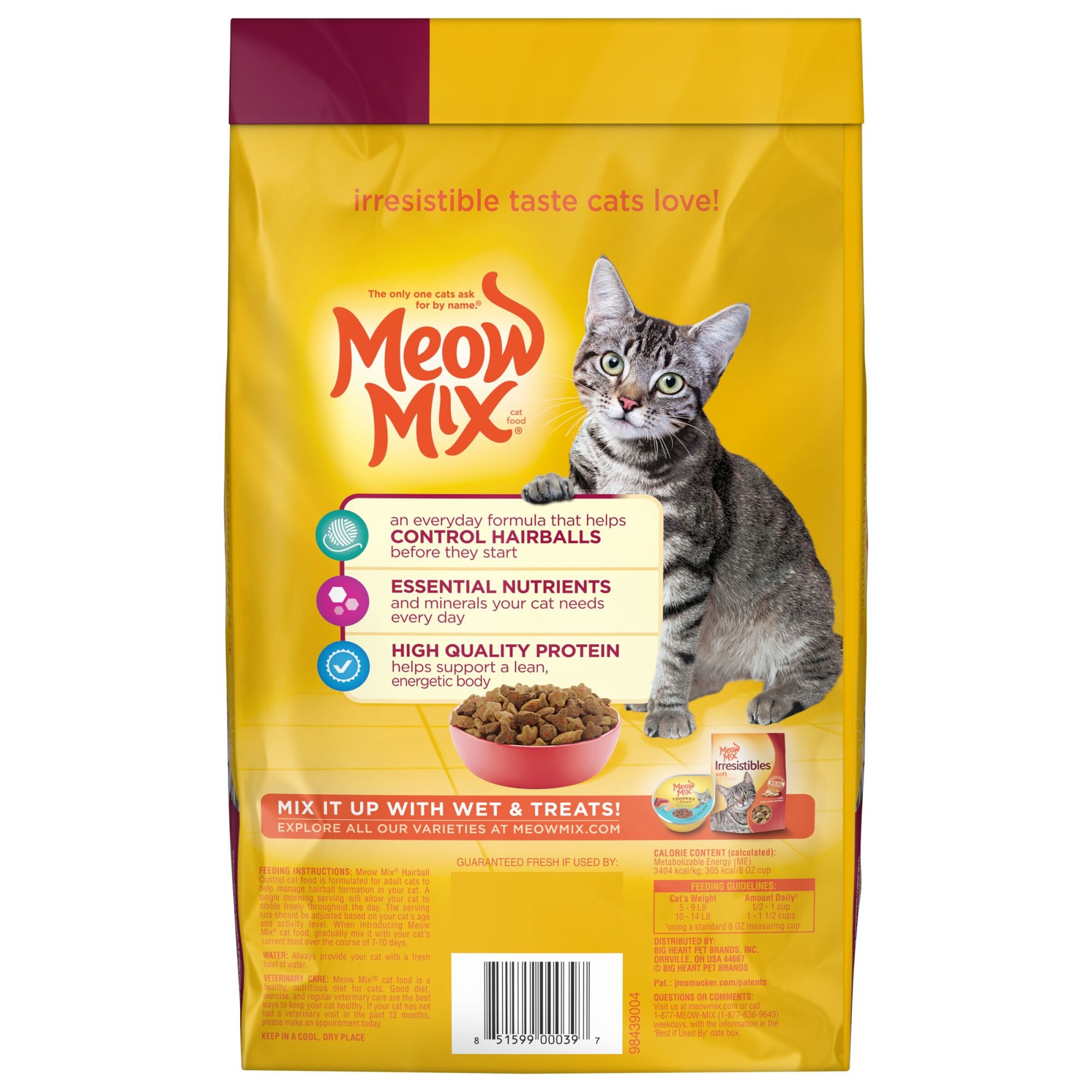 Meow Mix Hairball Control Dry Cat Food, 3.15-Pound Bag - Walmart.com