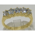 thumbnail image 4 of LBG British Made 14k Yellow Gold Natural Aquamarine Womens Eternity Ring - 33 size options - Size 5.25, 4 of 9