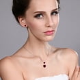 thumbnail image 5 of Gem Stone King 3.50 Ct Heart Shape Red Created Ruby 925 Sterling Silver Pendant and Earrings Jewelry Set, 5 of 5