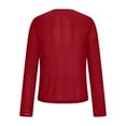thumbnail image 5 of Glitter Mesh Tops for Women Long Sleeve Crew Neck Shiny Going Out Outfits See-thought Slim Fit Party Clubwear (XL, Red A), 5 of 7