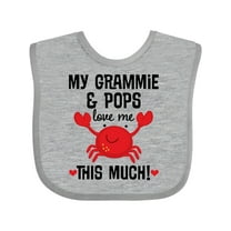 Inktastic Grammie and Pops Love Me Grandson Boys or Girls Baby Bib