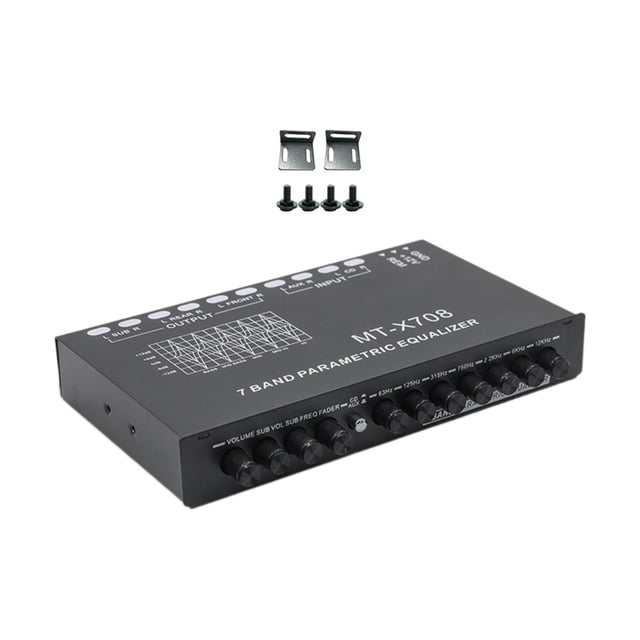 ECUALIZADOR EQ de 7 bandas ecualizador de Audio para coche 6 salidas de canales 12V carcasa de aluminio ecualizador paramétrico amplificador cruzado