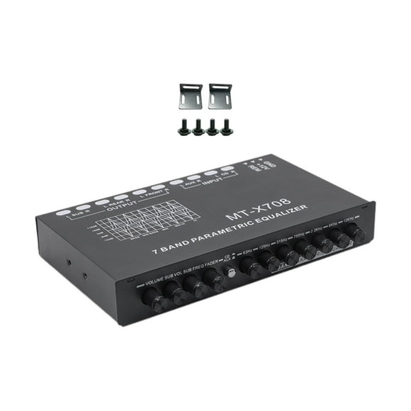 Ecualizador EQ de 7 bandas, ecualizador de Audio para coche, entradas CD AUX, sintonización EQ de Audio para coche, carcasa de aluminio, salida de