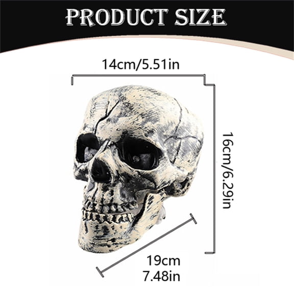 Clearance Under $6.16! 1PC Halloween Skull Head Mask, Latex Prop with Moving Jaw for Cosplay & Party, Plastic, (One Size, Beige)