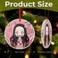 thumbnail image 2 of Kamado Nezuko Christmas Round Ornament Glass Circular Pendant Smooth Hanging Decoration for Home, Office & Christmas Tree, 2 of 8