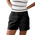 thumbnail image 2 of Bermuda Shorts for Women Summer Cargo Shorts Mid Rise Mini Length with Pockets and Belt Loops Hiking Travel Clothes, XL, 2 of 6