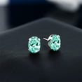 thumbnail image 3 of Gem Stone King 925 Sterling Silver Blue Apatite Stud Earrings for Women Men | 2.40 Cttw | Gemstone Birthstone | Oval 8X6MM, 3 of 4