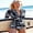 Black/white flo, variant on Charmo Womens One Piece Zipper Rash Guard Color Bloecked Swimsuit