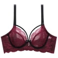 thumbnail image 3 of Perfectbot Lace Sheer Bras for Women, Sexy Push Up Breathable Balconette Demi Unlined Wireless Bra, 3 of 8