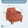thumbnail image 5 of MOONMISS Chenille Upholstered Mid Century Modern Wood Frame Armchair-ORANGE, 5 of 5