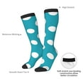 thumbnail image 4 of Naloa Sky Blue And White Polka Dot Knee Socks, High Socks Long Stretchy Sock Women Knee High Stocking, Long Socks for Women, 4 of 6