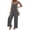Dark Grey, variant on Women Jumpsuits Casual Sleeveless Spaghetti Strap Long Pants Romper Summer Outfits with Pockets