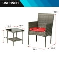 thumbnail image 3 of FDW 2-Piece Rattan Outdoor Conversation Sets with Thick Cushions, Gray/Red, 3 of 7