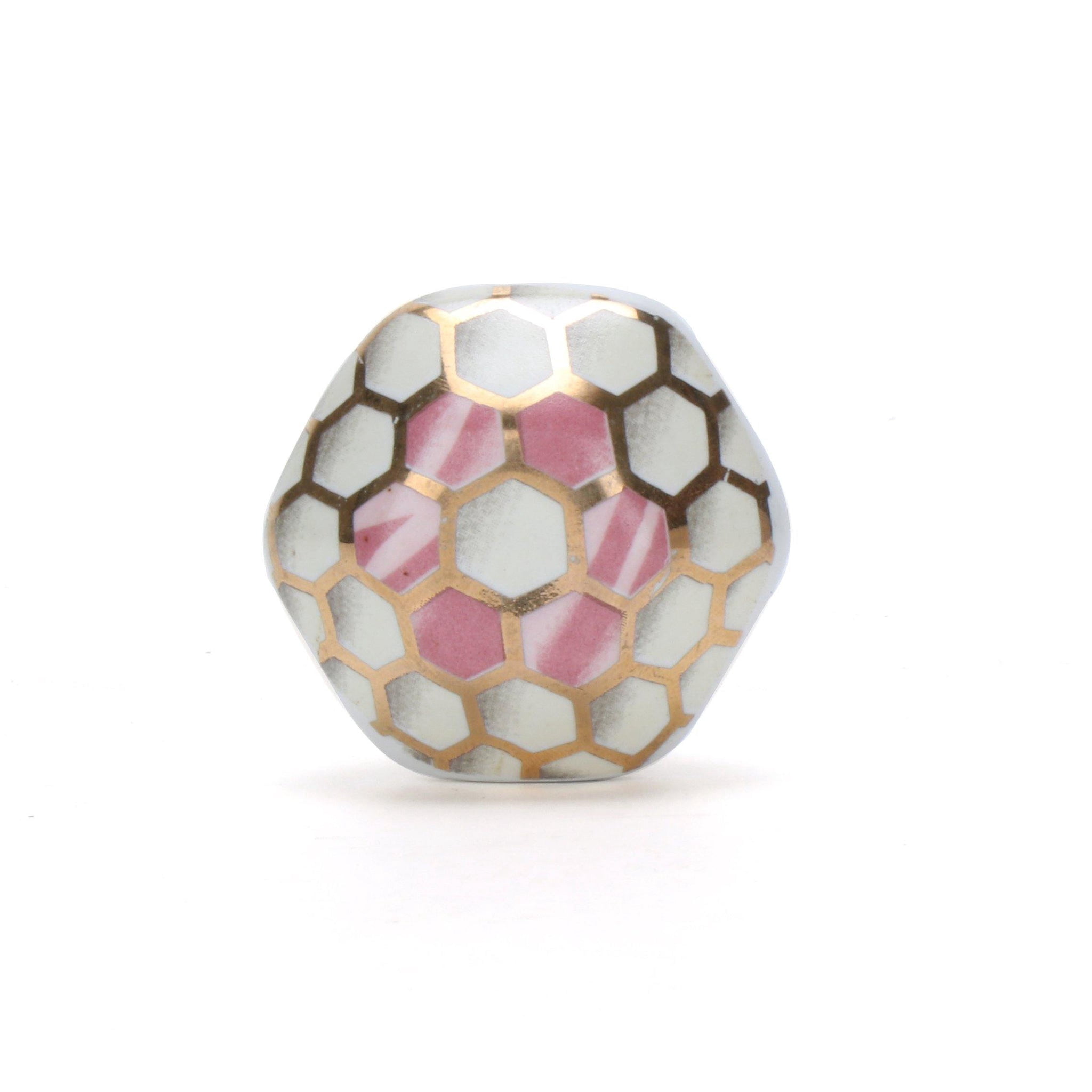 Set Of Six Hollyhock Pink Cabinet Knobs by Perilla Home