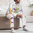 thumbnail image 7 of Sikiie Mardi Gras Carnival1 Mens Pajama Set, Soft Warm Long Sleeve Sleepwear, Cozy Button-Down Pjs for Men-X-Large, 7 of 7