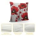 thumbnail image 4 of RUIYC  Poppy Flower Throw Pillow Cover Vintage Red Poppy Flower Decorative Rectangular Pillowcase for Sofa and Bed Couch, 4 of 5