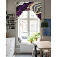thumbnail image 5 of Purple Marble Kitchen Swag Valances for Windows, Grey Gold Texture Vintage Farmhouse Art Swag Valances Curtains for Living Room, Rod Pocket Window Treatments for Bathroom, Bedroom, Cafe, 56"x36", 5 of 6