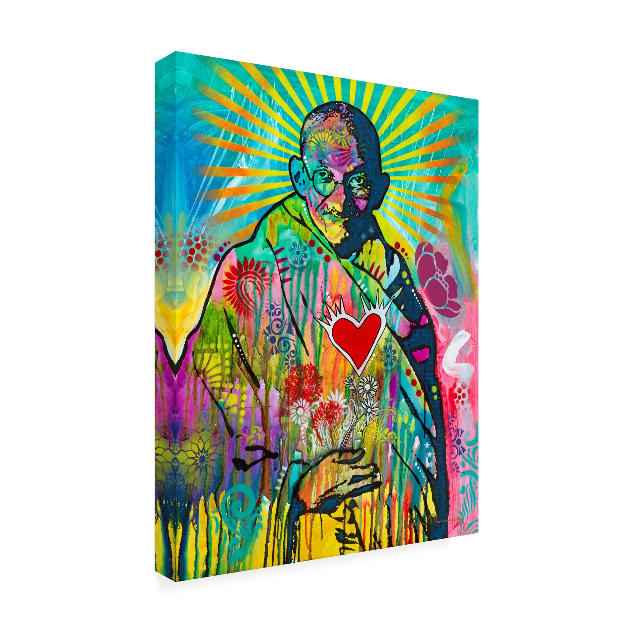 Canvas Wall Art - Dean Russo 'Gandhi' Wall Art for Living Room, Bedroom, or Office Décor by Trademark Fine Art - 35 x 47 Inches