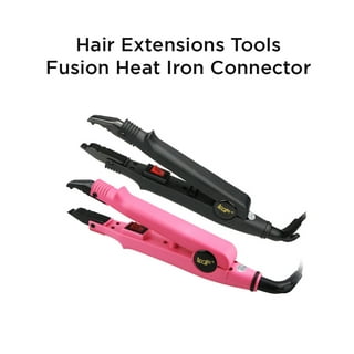 Amesun Professional Hair Extensions Tool Fusion Heat Iron Connector Wand  Melting Tool Set with Spacer Template Clips (Black)