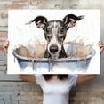 thumbnail image 4 of Whippet Dog Canvas Bathroom Décor - Unique Bath Wall Decor - Modern Canvas Bathroom Wall Art - Room Decor - Bathroom Decorations - Restroom Sign - Wall decor living room, 4 of 4