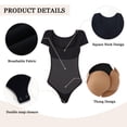 thumbnail image 5 of SHAPERX Square Neck Short Sleeve Bodysuit for Women Tummy Control Shapewear Seamless Sculpting Body Shaper, 5 of 7