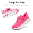 thumbnail image 4 of BURUDANI Boys&Girls Lightweight Sneakers with Hook and Loop Breathable Kids Running Shoes, 4 of 6