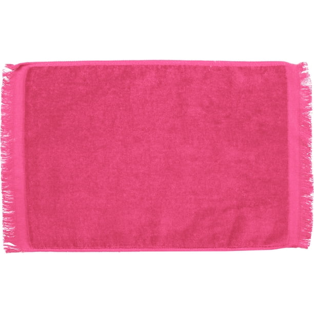 Premium Fringed Velour Fingertip TowelHot PinkSet of 12 Towels