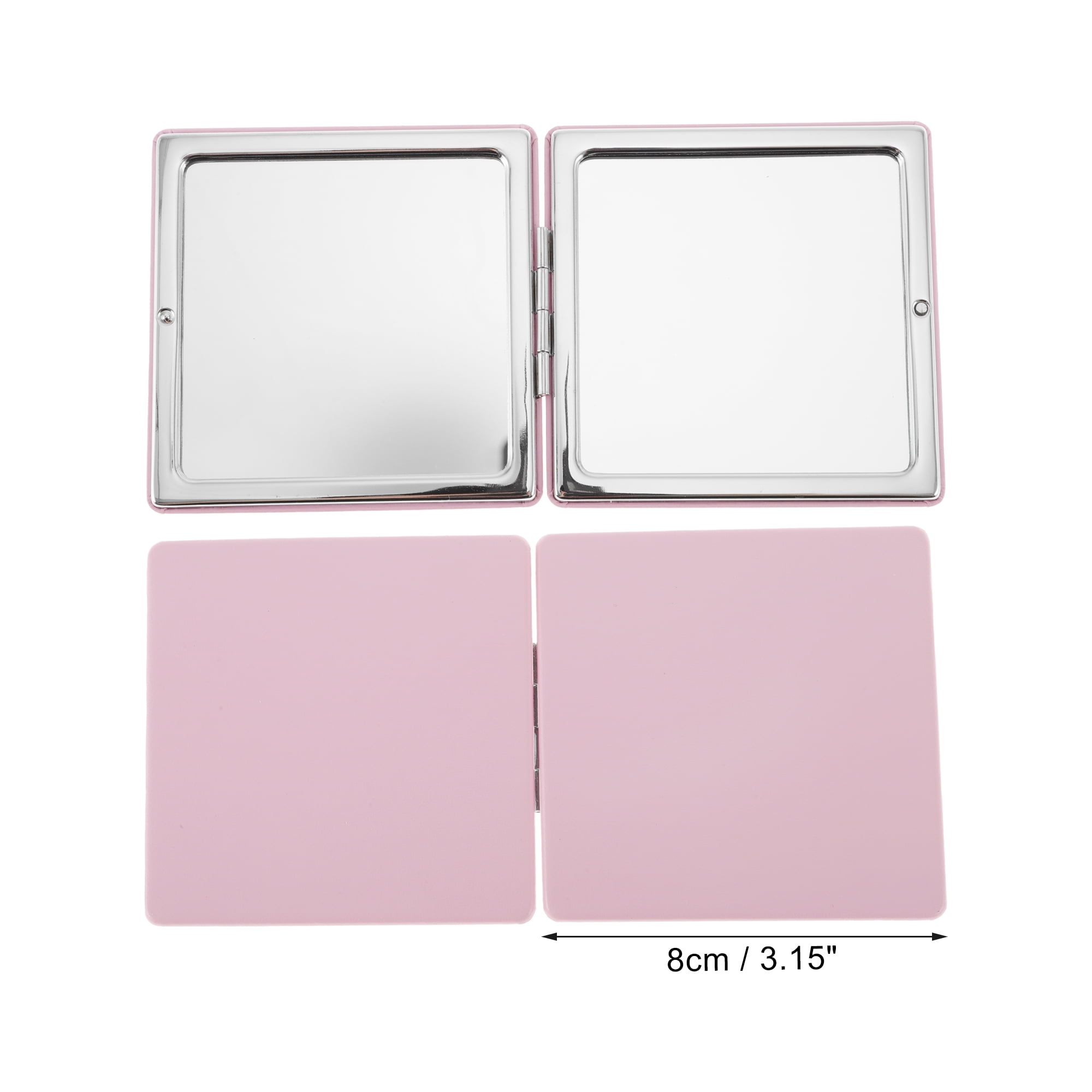 Unique Bargains Square Solid Color Makeup Mirror 1 Pc Pink