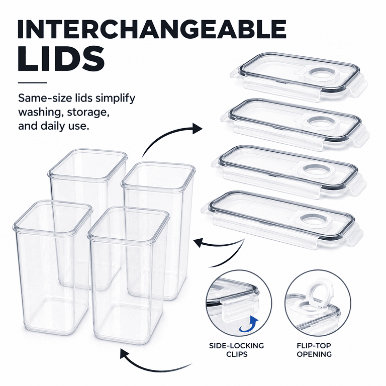 NULAS 4-Piece Airtight Food Storage Containers, 135.2 fl oz photo 7