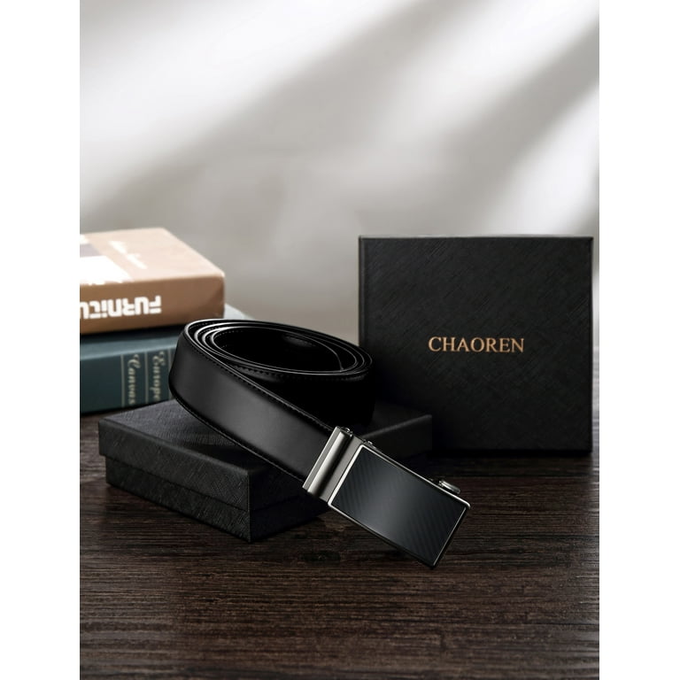CHAOREN Mens Leather Belt in Gift Box, Ratchet Belt for Dress